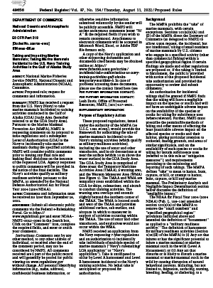Proposed Rule for Taking and Importing Marine Mammals; Taking Marine Mammals Incidental to the U.S. Navy Training Activities in the Gulf of Alaska Study Area (August 2022)